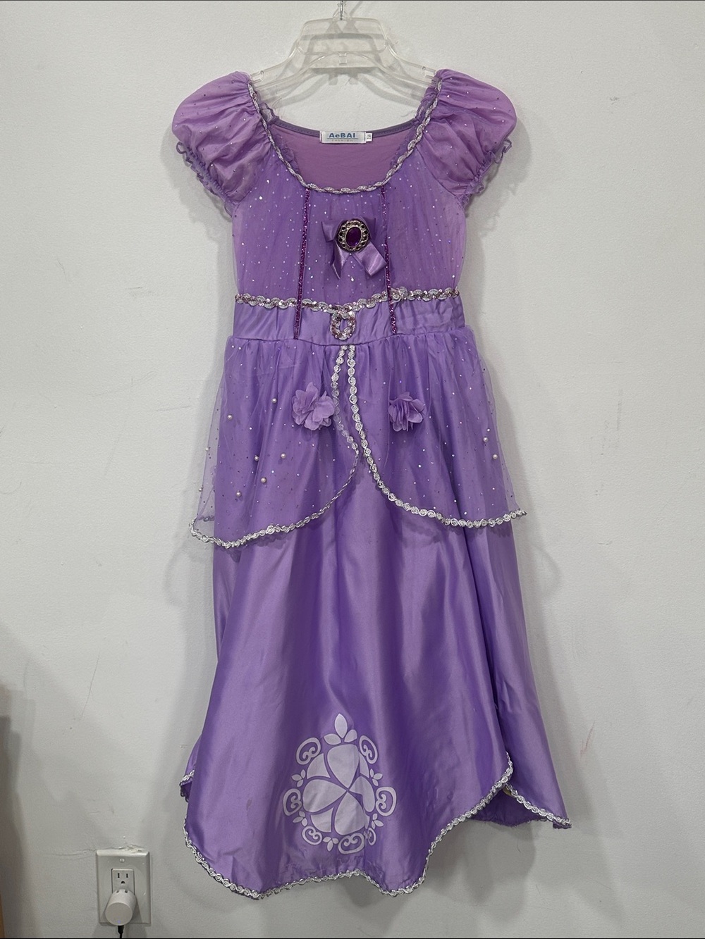 Princess Gown Costume Dress & Accessories Shoes Crown Gloves Sofia Rapunzel 8/10